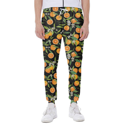 Orange Fruit Pattern Print Scuba Joggers