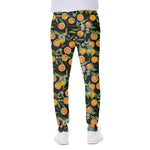 Orange Fruit Pattern Print Scuba Joggers
