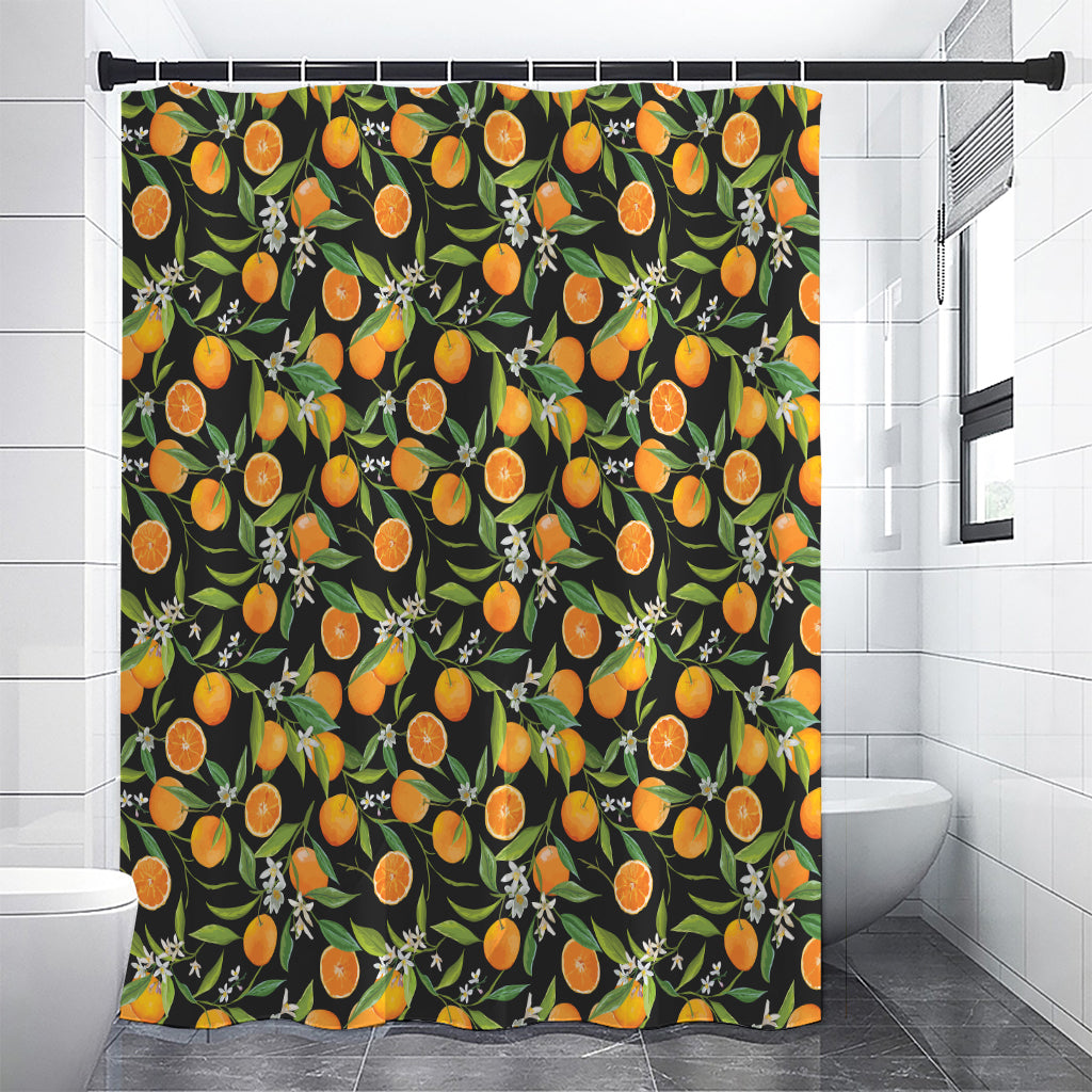 Orange Fruit Pattern Print Shower Curtain