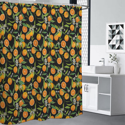Orange Fruit Pattern Print Shower Curtain