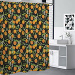Orange Fruit Pattern Print Shower Curtain