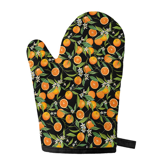 Orange Fruit Pattern Print Single Oven Mitt