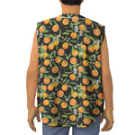 Orange Fruit Pattern Print Sleeveless Baseball Jersey