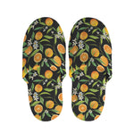 Orange Fruit Pattern Print Slippers