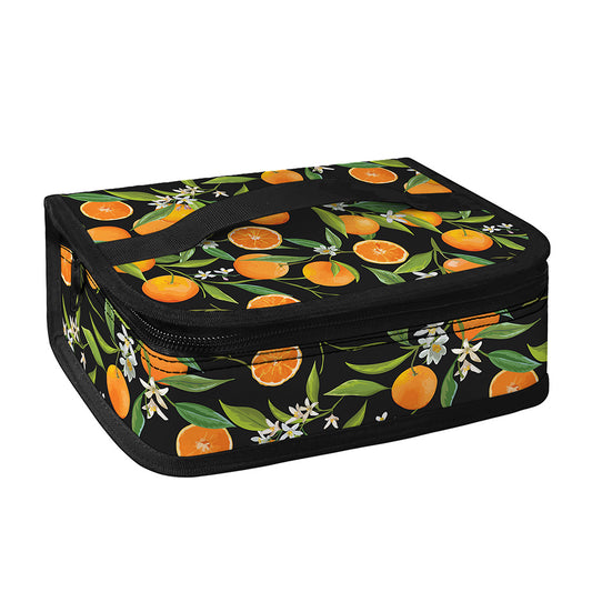 Orange Fruit Pattern Print Small Lunch Bag