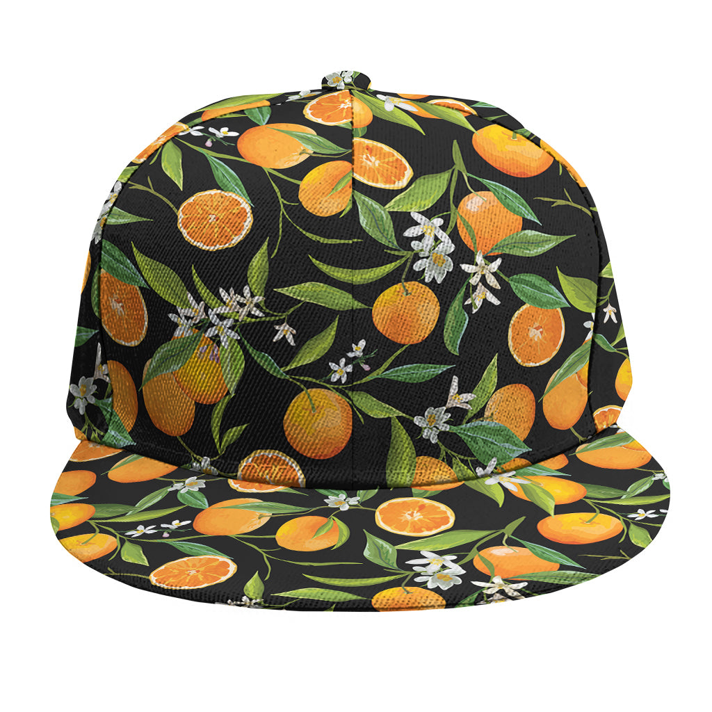Orange Fruit Pattern Print Snapback Cap