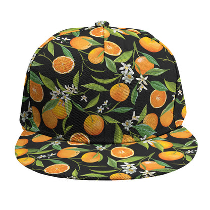 Orange Fruit Pattern Print Snapback Cap