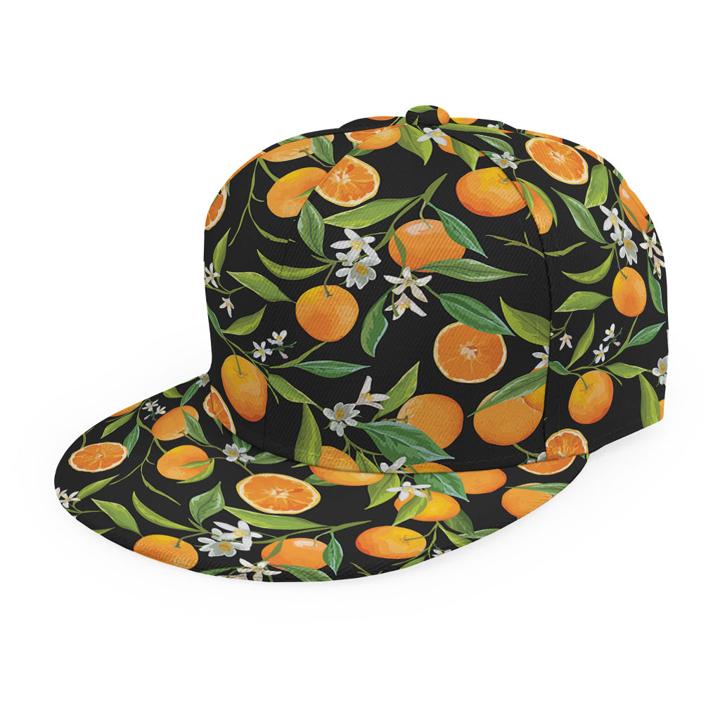 Orange Fruit Pattern Print Snapback Cap