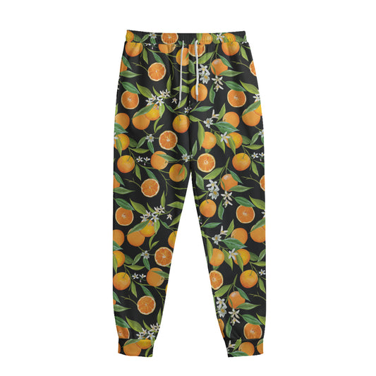 Orange Fruit Pattern Print Sweatpants