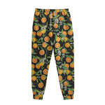 Orange Fruit Pattern Print Sweatpants