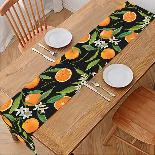 Orange Fruit Pattern Print Table Runner