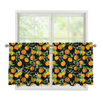 Orange Fruit Pattern Print Tier Curtains