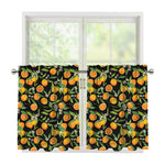 Orange Fruit Pattern Print Tier Curtains