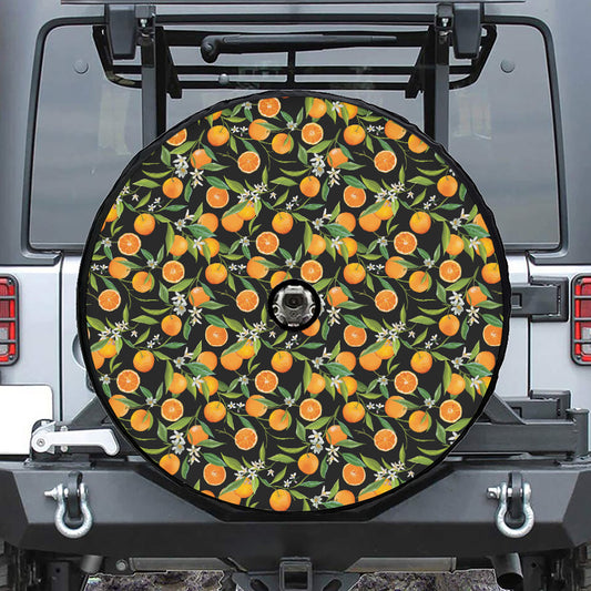 Orange Fruit Pattern Print Tire Cover With Camera Hole
