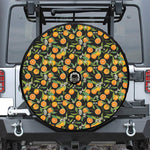 Orange Fruit Pattern Print Tire Cover With Camera Hole