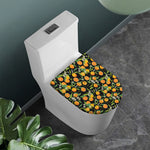 Orange Fruit Pattern Print Toilet Lid Cover