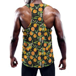 Orange Fruit Pattern Print Training Tank Top