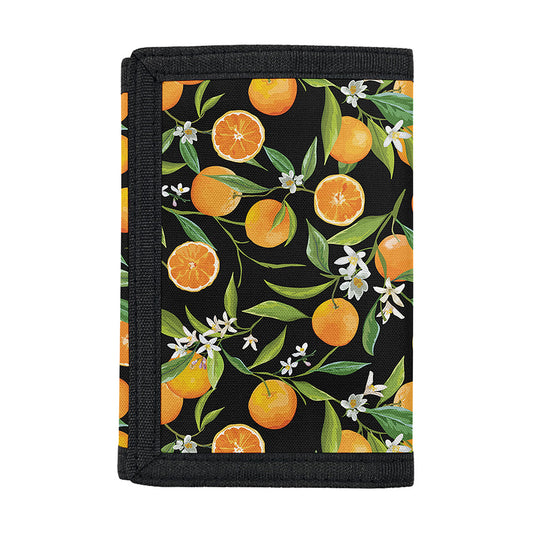 Orange Fruit Pattern Print Trifold Wallet