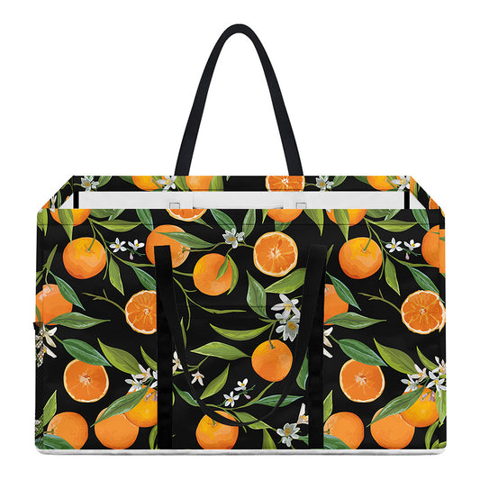 Orange Fruit Pattern Print Utility Tote Bag