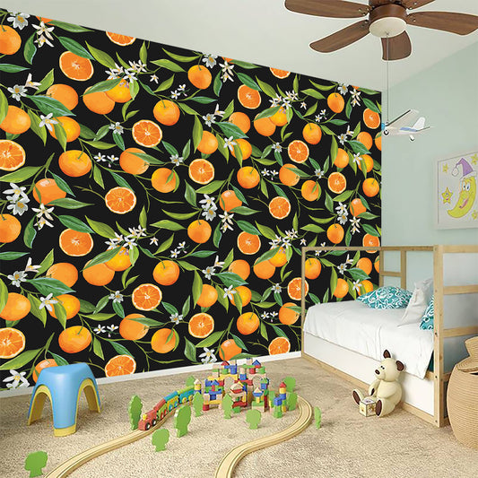 Orange Fruit Pattern Print Wall Sticker