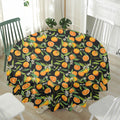 Orange Fruit Pattern Print Waterproof Round Tablecloth