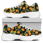 Orange Fruit Pattern Print White Chunky Shoes