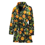Orange Fruit Pattern Print Women's Bathrobe