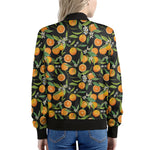 Orange Fruit Pattern Print Women's Bomber Jacket