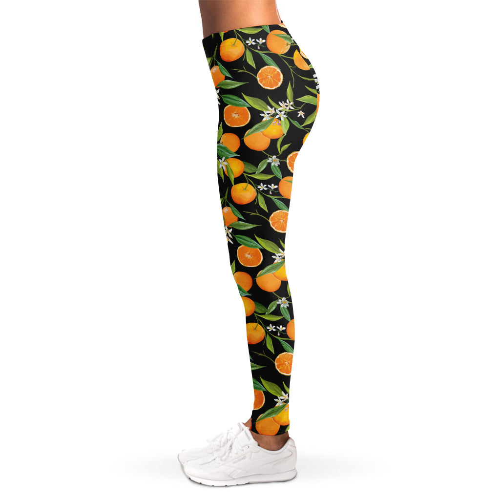 Orange Fruit Pattern Print Women's Leggings