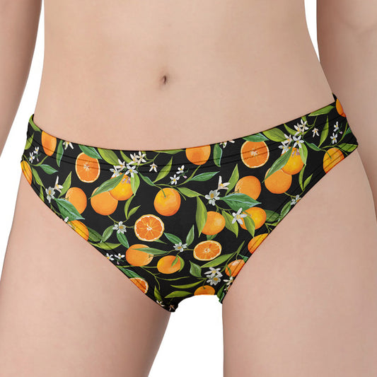 Orange Fruit Pattern Print Women's Panties