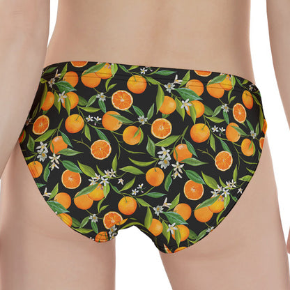 Orange Fruit Pattern Print Women's Panties