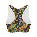Orange Fruit Pattern Print Women's Sports Bra