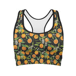 Orange Fruit Pattern Print Women's Sports Bra