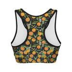 Orange Fruit Pattern Print Women's Sports Bra