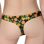Orange Fruit Pattern Print Women's Thong