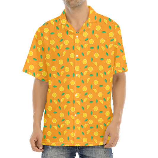 Orange Fruit Slices Pattern Print Aloha Shirt