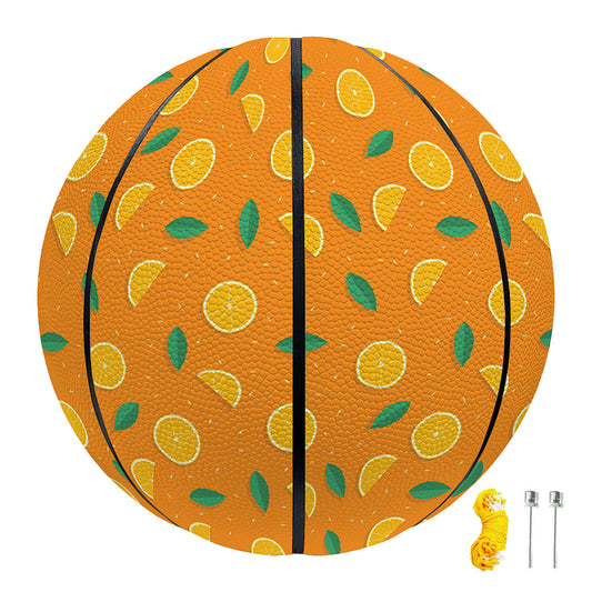Orange Fruit Slices Pattern Print Basketball