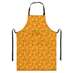 Orange Fruit Slices Pattern Print Bib Apron With Pocket