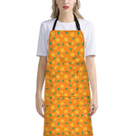 Orange Fruit Slices Pattern Print Bib Apron With Pocket