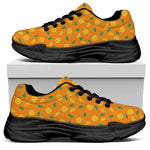 Orange Fruit Slices Pattern Print Black Chunky Shoes