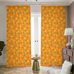 Orange Fruit Slices Pattern Print Blackout Pencil Pleat Curtains