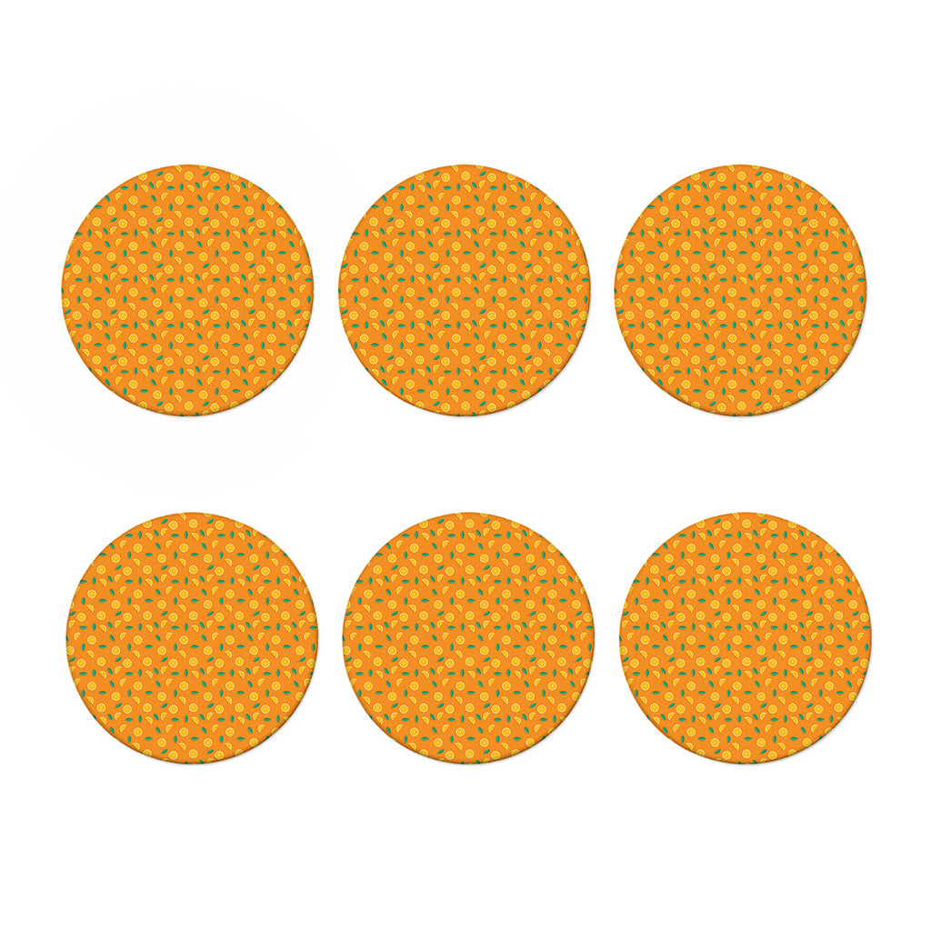 Orange Fruit Slices Pattern Print Coaster Set