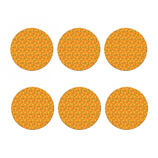 Orange Fruit Slices Pattern Print Coaster Set