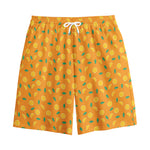 Orange Fruit Slices Pattern Print Cotton Shorts