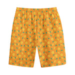 Orange Fruit Slices Pattern Print Cotton Shorts