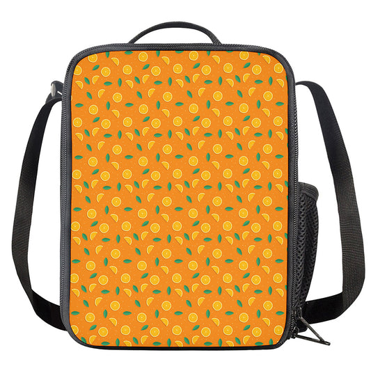Orange Fruit Slices Pattern Print Crossbody Lunch Bag