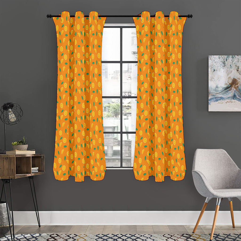 Orange Fruit Slices Pattern Print Curtain