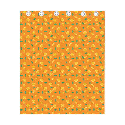 Orange Fruit Slices Pattern Print Curtain