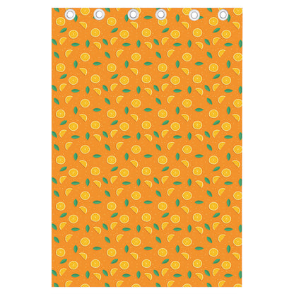 Orange Fruit Slices Pattern Print Curtain