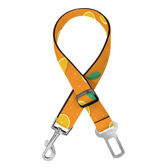 Orange Fruit Slices Pattern Print Dog Seat Belt